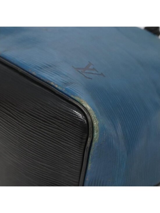 Authentic LOUIS VUITTON Epi Petit Noe Shoulder Bag Bicolor Black Blue M44152 - Picture 16 of 16